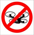 Simple drone symbol prohibition sign